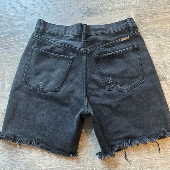 Kancan Black Distressed Bermuda Denim Shorts - Size Large - Picture 2 of 6